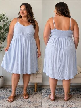 Old Navy Coastal Blue Midi Dress | XXL